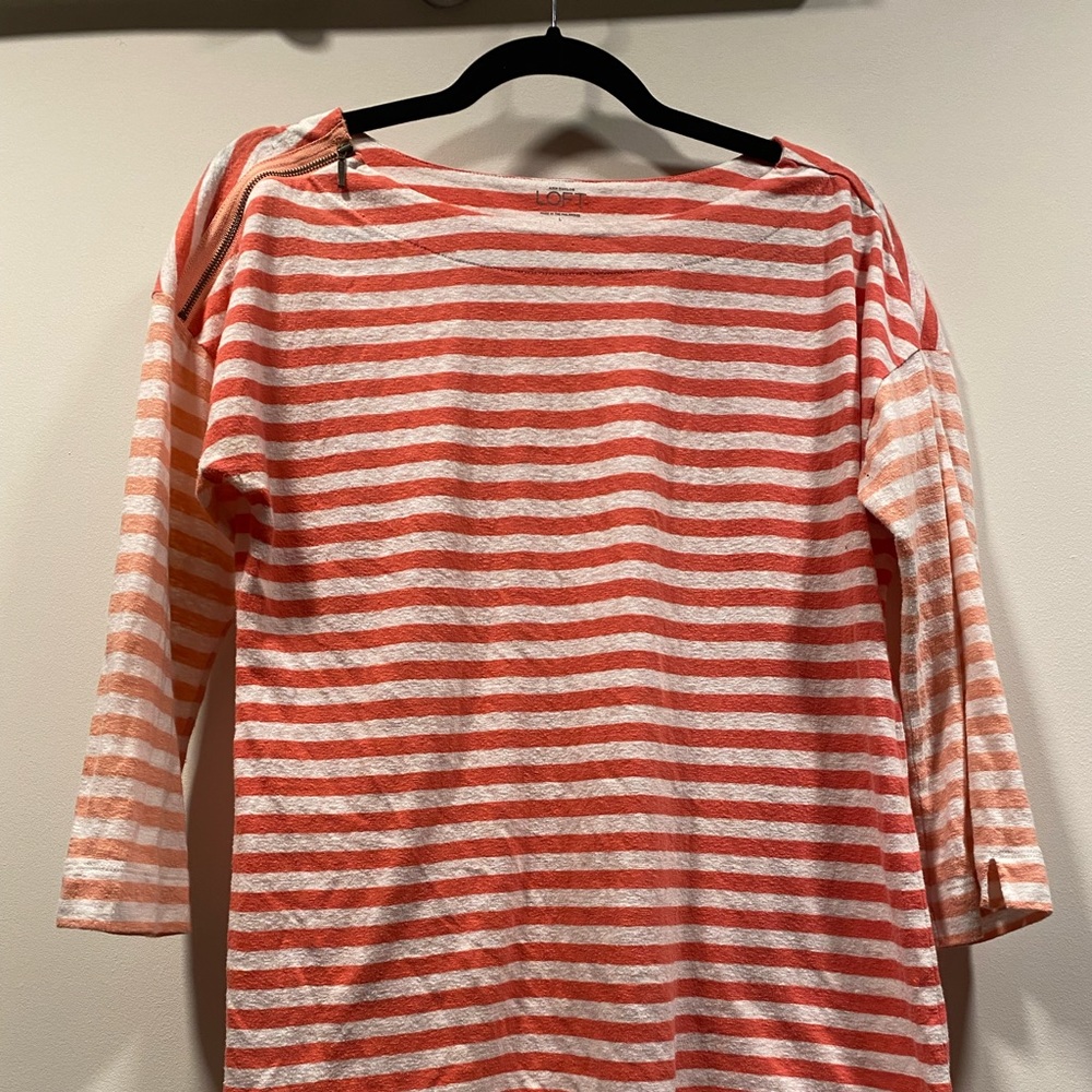 Pink and White Striped Shirt